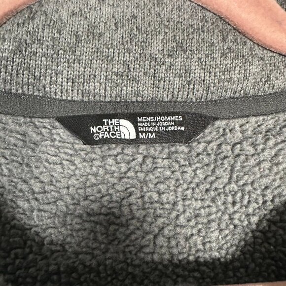 The North Face 1/4 Zip Fleece Long Sleeve Mock Neck Sweatshirt Gray Mens Medium - Picture 3 of 8